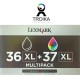 Original Lexmark NO36XL & 37XL 0080D2978 komplet kartuš (črna + 3-barvna)