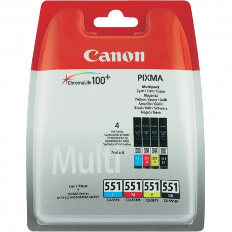 Canon CLI-551 kartuše original | Canon 6509B009 (C,M,Y,K) 4 v paketu